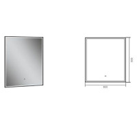 Зеркало Aqman с LED подсветкой 800x900 мм черный AQM9112B