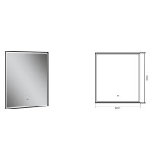Зеркало Aqman с LED подсветкой 800x900 мм черный AQM9112B