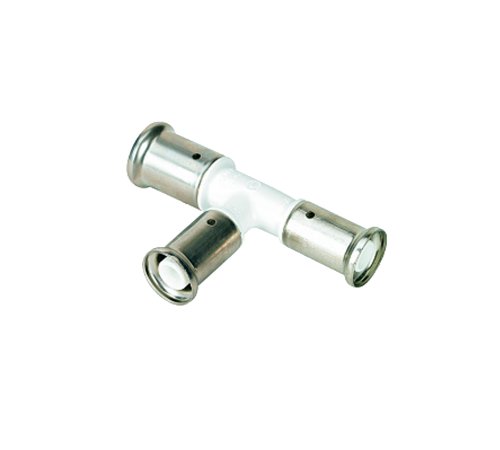 Тройник пресс переходный HENCO PVDF белый 32x20x26 мм 11PKW-322026