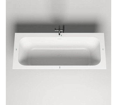 Ванна встраиваемая на ножках Salini Orlanda Axis 190.5х80х60 см UpDown S-Stone белый матовый 103321M