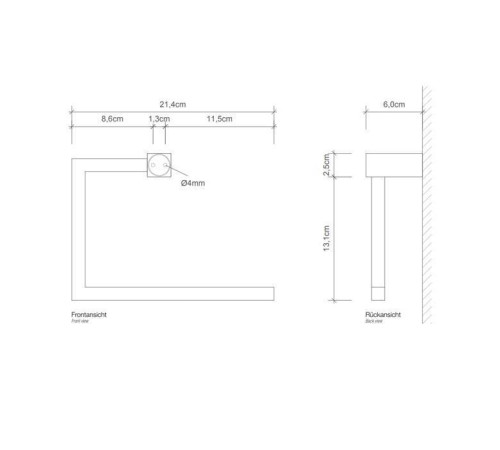 Полотенцедержатель-кольцо Decor Walther Corner HTR 21.4 см подвесной хром 0560600