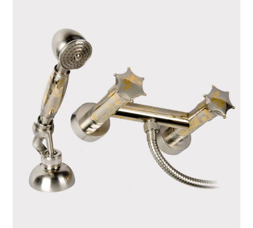 Смеситель для душа с душевым комплектом Daniel Miss Decora никель/золото MI4433AYF 87