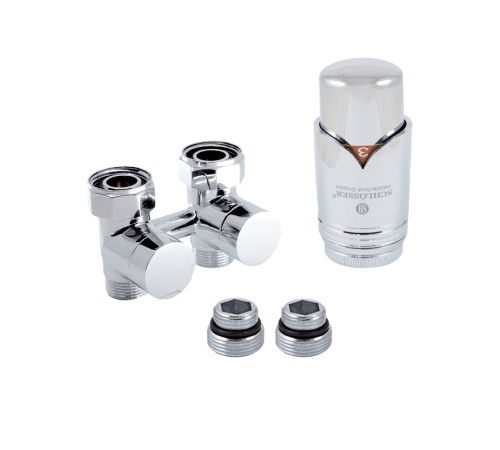 Комплект узла подключения Schlosser Эксклюзивный 3/4 x M22x1.5 50 мм проходной с термоголовкой Хром 601000025