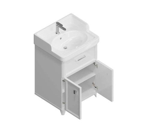 Тумба напольная Kerama Marazzi Pompei 60 см с ящиком и дверцами белый глянцевый PO.M.60.1\WHT