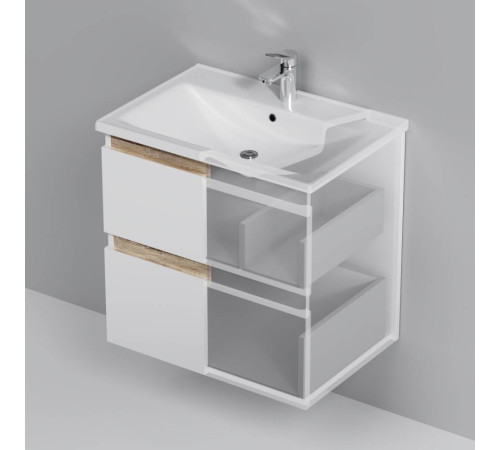 Тумба под раковину подвесная AM.PM X-Joy 65 см 2 ящика белый глянец M85AFHX0652WG