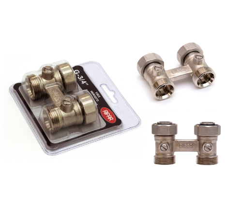 Узел нижнего подключения Rifar прямой сдвоенный 3/4 x 3/4 R.Ad.H01