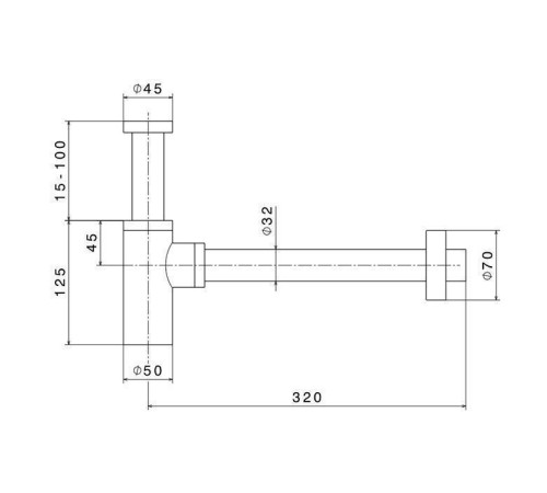 Сифон для раковины Newform Accessori под донный клапан L=30 см хром 218.21.018