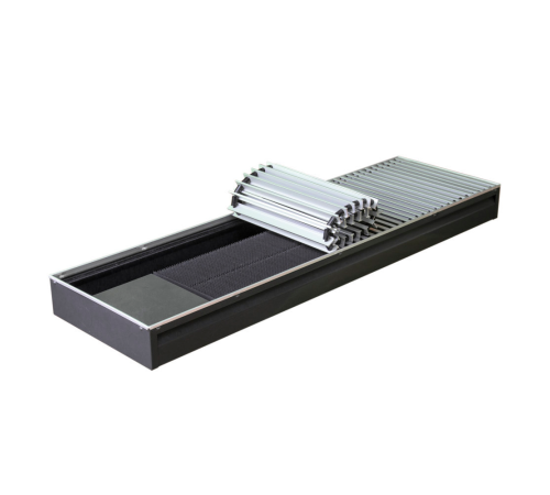 Внутрипольный конвектор КЗТО Бриз 300x80x1400 мм решетка алюминий БР30080*1400UКНР5АЛ12Ч