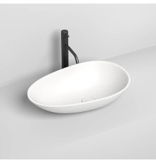 Раковина накладная Salini Paola 58х34.5х14 см S-Stone белый матовый 1101201SM