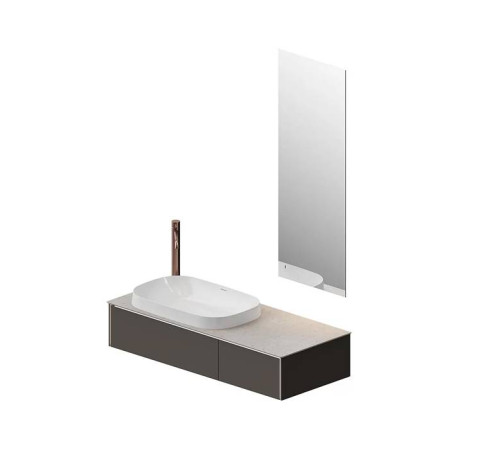 Тумба под раковину подвесная Kerama Marazzi Magica 115.4х48.5х22 см 2 ящика вечерний серый матовый MA.120.2/EGR.M