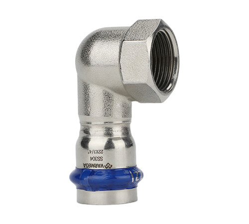 Угольник раструбный Varmega Inox Press 15х1/2 ВР VM714001504