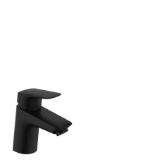 Смеситель для раковины hansgrohe Logis 70 однорычажный со сливным гарнитуром матовый черный 71070670