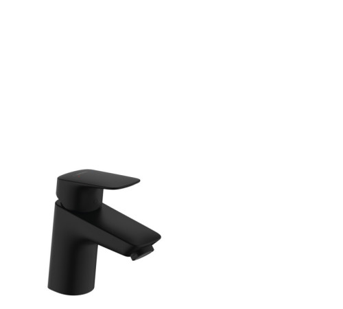 Смеситель для раковины hansgrohe Logis 70 однорычажный со сливным гарнитуром матовый черный 71070670