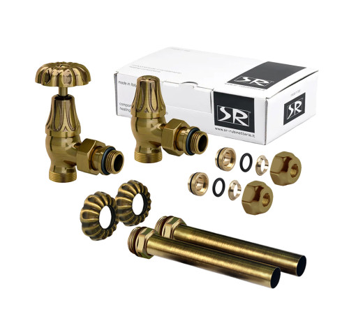 Комплект вентилей угловых SR Rubinetterie Floral Old Style 1/2 бронза A339-1500Z0P0