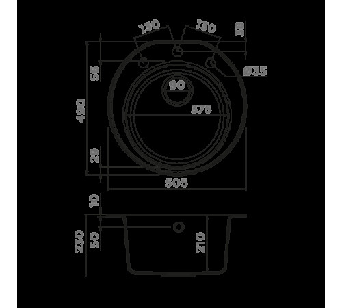 Кухонная мойка Omoikiri Miya 50-R-BE Tetogranit 50.5x49 см ваниль 4993504