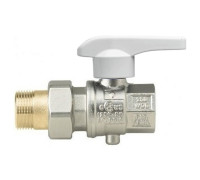 Затвор дисковый Rubinetterie Bresciane Eurofly 1/2 ВР/НР с накидной гайкой белая рукоятка 60050104