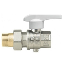 Затвор дисковый Rubinetterie Bresciane Eurofly 1/2 ВР/НР с накидной гайкой белая рукоятка 60050104