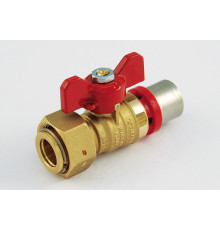 Кран шаровой прямой Tiemme 26х3/4 с накидной гайкой и ручкой-бабочкой 1680030