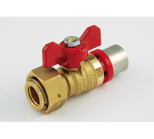 Кран шаровой прямой Tiemme 26х3/4 с накидной гайкой и ручкой-бабочкой 1680030