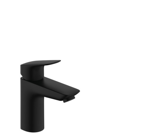 Смеситель для раковины hansgrohe Logis 100 однорычажный со сливным гарнитуром матовый черный 71100670