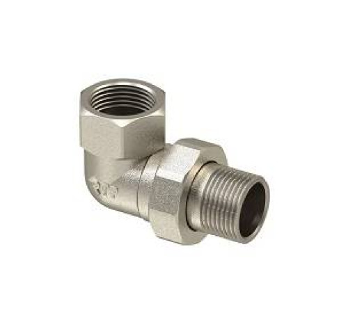 Американка угловая VALTEC 1/2 латунь никелированная 25187