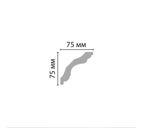 Плинтус потолочный гладкий Decomaster гибкий 75х75х2400 мм 96259F