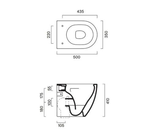 Унитаз напольный Catalano Sfera 50х35 см безободковый белый глянцевый 0512500001
