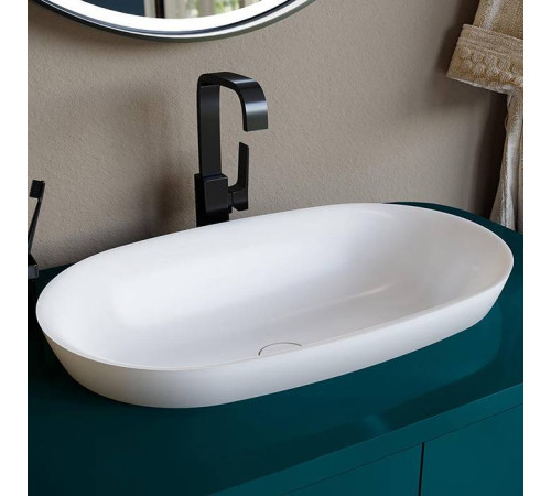 Раковина накладная Salini Marea 64.5х38.7х16 см S-Stone белый матовый 1802201M