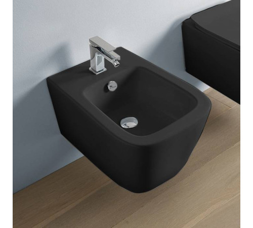 Биде подвесное Artceram A16 52.5х36 см 1 отв. черный матовый ASB001 17 00