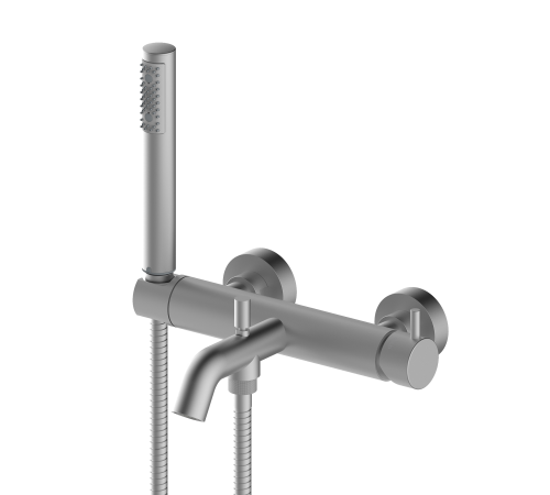 Смеситель для ванны BOSSINI TEO однорычажный со шлангом 1250 мм и лейкой Zen шлифованный никель Z00723.094