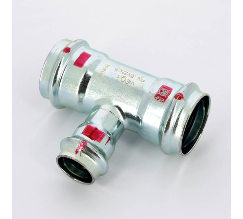 Тройник пресс Viega Prestabo оцинкованная сталь 35х22х35 мм 558765