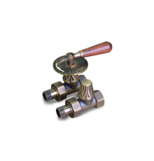 Комплект вентилей прямых EXEMET для чугунных радиаторов с деревянной ручкой 1/2 темная бронза 0320-1057S000