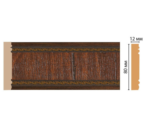 Молдинг DECOMASTER 150-2 ДМ 80х12х2400 мм 150-2 ДМ