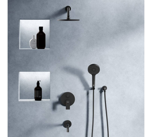 Душевая система встраиваемая AM.PM Apollo со смесителем и изливом черный матовый 947510300