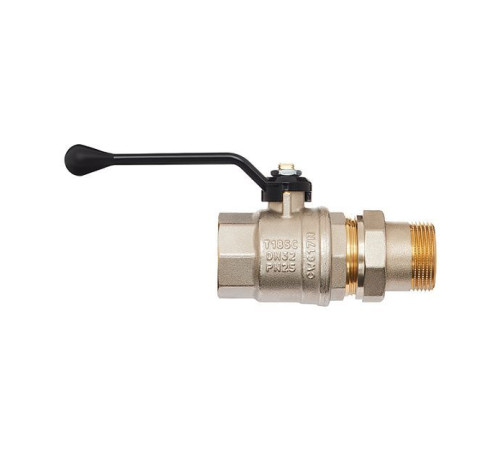 Кран шаровой Hoobs ORION с американкой 1/2 НР/ВР ручка-рычаг черный 15122H