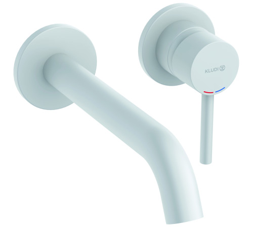 Смеситель для раковины Kludi Bozz 230 мм настенный внешняя часть белый матовый 382455376