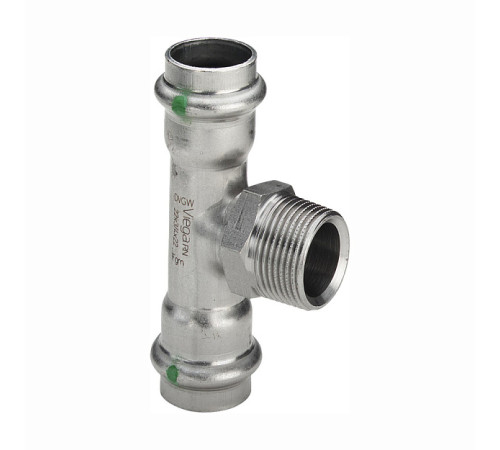 Тройник переходной Viega Sanpress Inox нержавеющая сталь 54x1x54 мм 446031