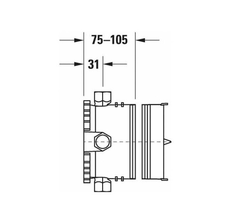 Встраиваемый механизм смесителя Duravit Bluebox для ванны и душа GK0900000000