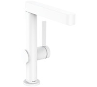 Смеситель для раковины hansgrohe Finoris 230 однорычажный с поворотным изливом и клапаном Push-Open матовый белый 76060700