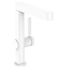 Смеситель для раковины hansgrohe Finoris 230 однорычажный с поворотным изливом и клапаном Push-Open матовый белый 76060700