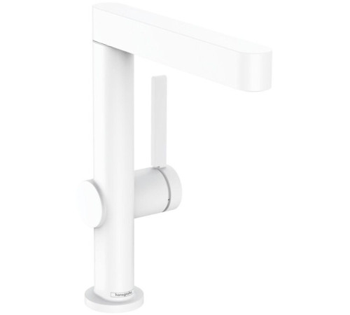 Смеситель для раковины hansgrohe Finoris 230 однорычажный с поворотным изливом и клапаном Push-Open матовый белый 76060700