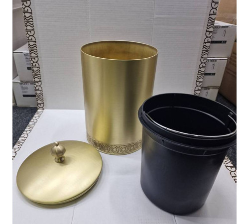Ведро с крышкой 3SC Bally ручка Zar Matt Satin Brass FSC65/02LX