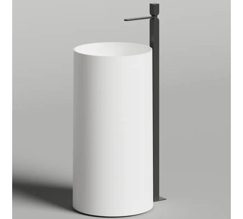 Раковина напольная Salini Armonia Round 01 45х45х90 см S-Sense белый глянцевый слив в стену 130411G