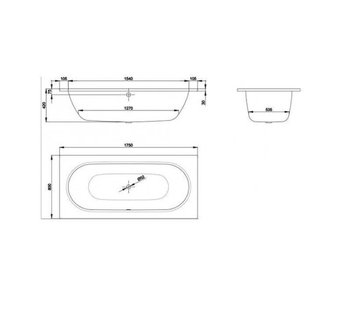 Ванна стальная встраиваемая Bette Starlet 175х80х42 см с шумоизоляцией 1450-000