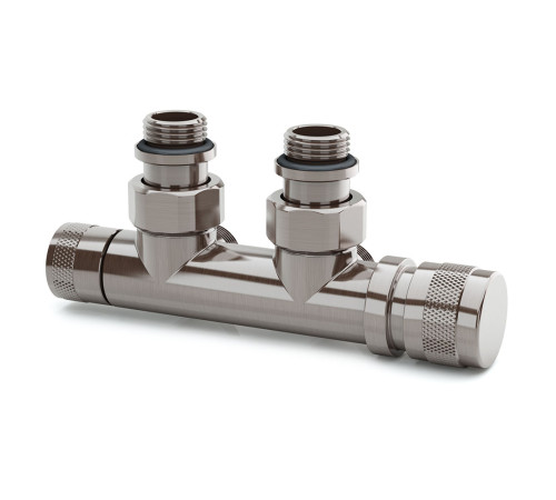 Узел нижнего подключения SR Rubinetterie Tondera угловой 1/2 x 3/4 EK никель матовый правый 0681-1500NSE0