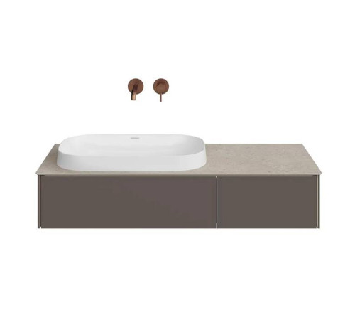 Тумба под раковину подвесная Kerama Marazzi Magica 115.4х48.5х22 см 2 ящика вечерний серый матовый MA.120.2/EGR.M