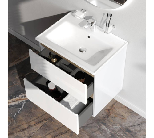 Тумба под раковину подвесная AM.PM X-Joy 65 см 2 ящика белый глянец M85AFHX0652WG