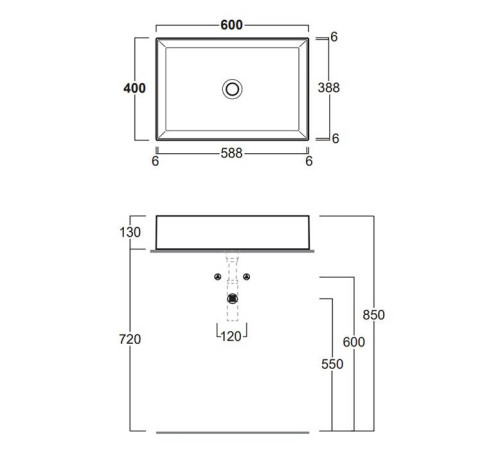 Раковина накладная Simas Agile 60х40 см без отверстий без перелива мокко матовый AG60 moka matt