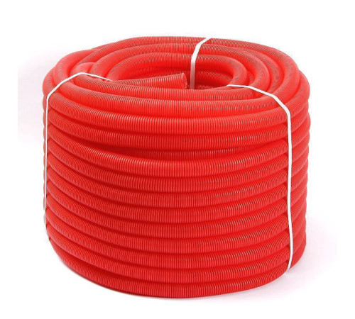 Труба гофрированная Uni-Fitt красная 25 мм для труб 16-20 мм бухта 100 м 583R2510