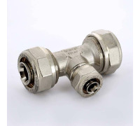 Тройник обжимной никелированный Uni-Fitt 26х16х26 мм 666N8680